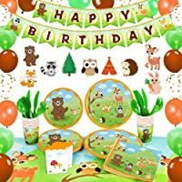 Los mejores  - WERNNSAI Conjunto de Suministros para Fiestas de Animales del Bosque - Decoraciones de Fiesta Niños Cumpleaños Pancartas…